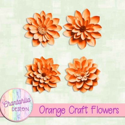 Free orange craft flowers