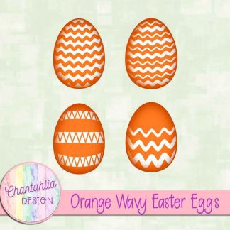 Free orange wavy Easter eggs
