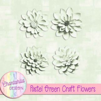 Free pastel green craft flowers