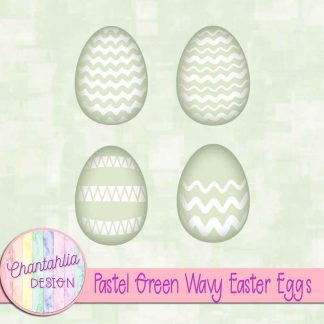 Free pastel green wavy Easter eggs