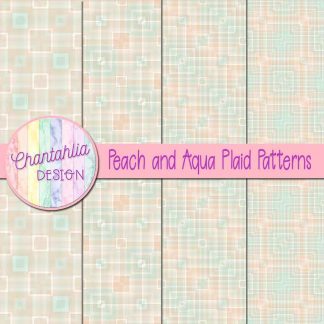 Free peach and aqua plaid patterns