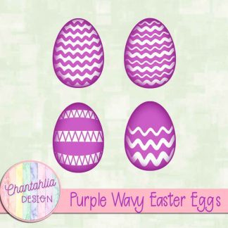 Free purple wavy Easter eggs