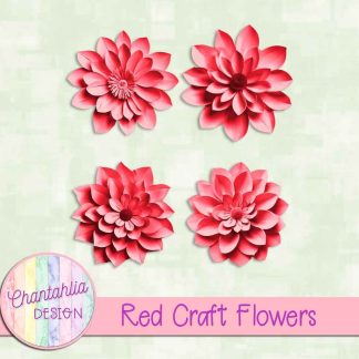 Free red craft flowers