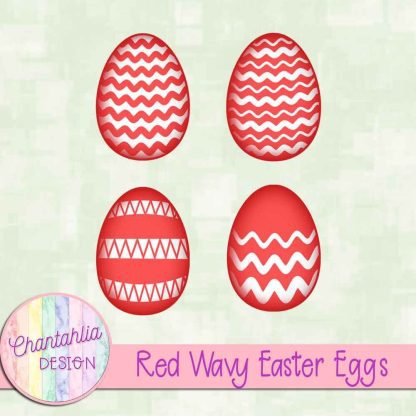 Free red wavy Easter eggs