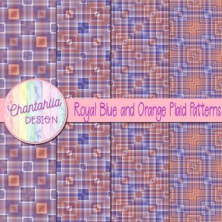 Free royal blue and orange plaid patterns
