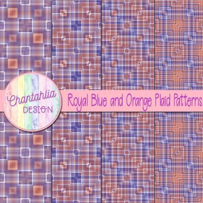 Free royal blue and orange plaid patterns