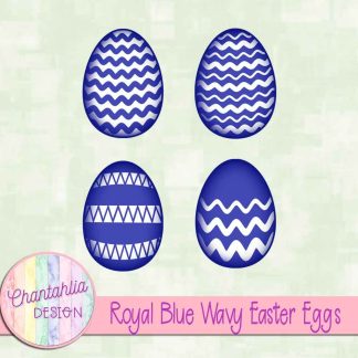 Free royal blue wavy Easter eggs