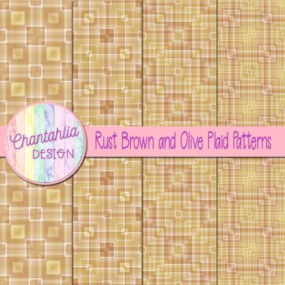 Free rust brown and olive plaid patterns