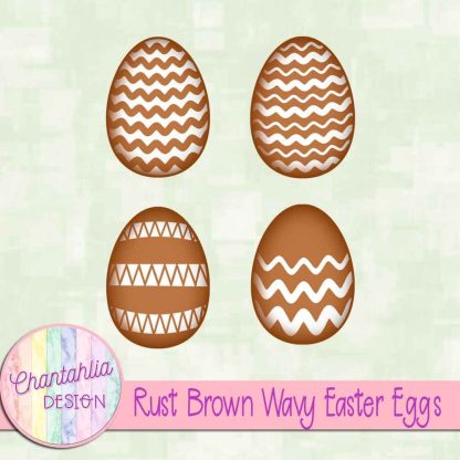 Free rust brown wavy Easter eggs