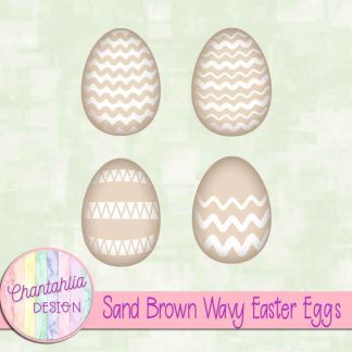 Free sand brown wavy Easter eggs