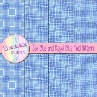 Free sea blue and royal blue plaid patterns