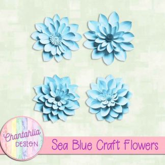 Free sea blue craft flowers