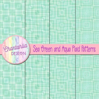 Free sea green and aqua plaid patterns