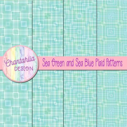 Free sea green and sea blue plaid patterns