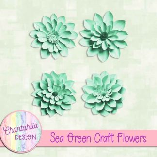 Free sea green craft flowers