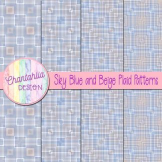 Free sky blue and beige plaid patterns