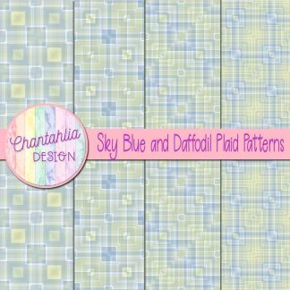 Free sky blue and daffodil plaid patterns