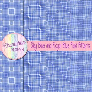 Free sky blue and royal blue plaid patterns