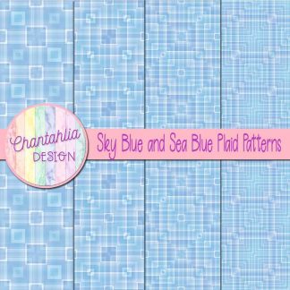 Free sky blue and sea blue plaid patterns