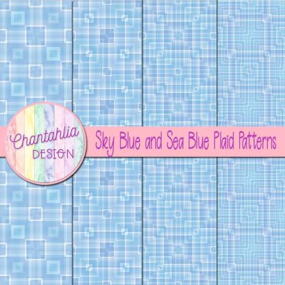 Free sky blue and sea blue plaid patterns