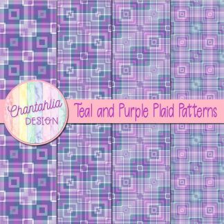 Free teal and purple plaid patterns