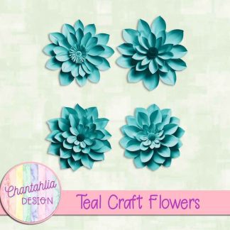 Free teal craft flowers
