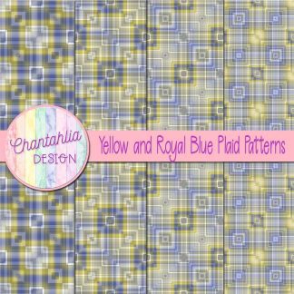 Free yellow and royal blue plaid patterns