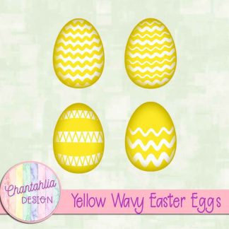 Free yellow wavy Easter eggs
