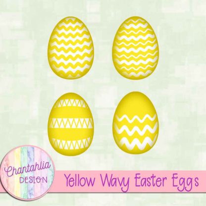 Free yellow wavy Easter eggs