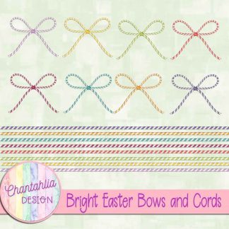 Free bows and cords elements in a Bright Easter theme