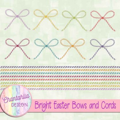 Free bows and cords elements in a Bright Easter theme