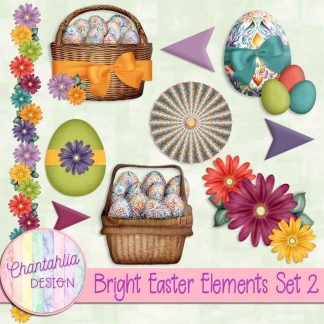 Free digital design elements in a Bright Easter theme