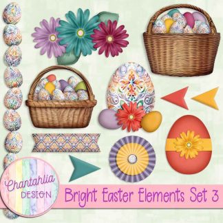Free digital design elements in a Bright Easter theme