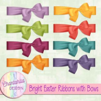 Free ribbons with bows in a Bright Easter theme