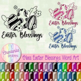 Free Easter Blessings word art design elements