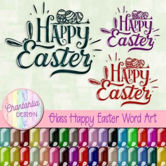 Free Happy Easter word art design elements