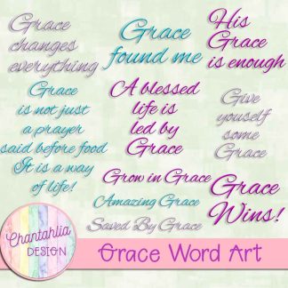 Free word art in a Grace theme