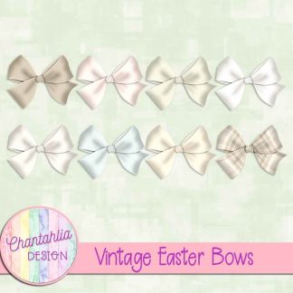 Free bows in a Vintage Easter theme