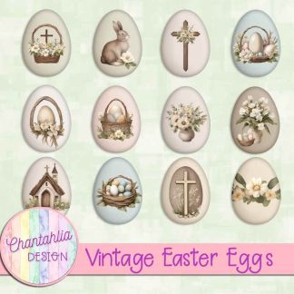 Free Easter Eggs in a Vintage Easter theme