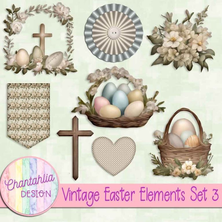 Vintage Easter Elements Set 3