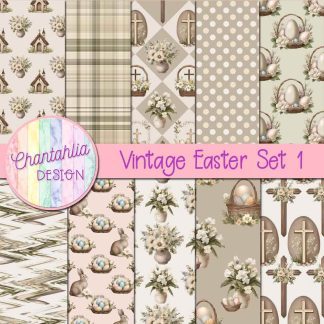 Free digital papers in a Vintage Easter theme