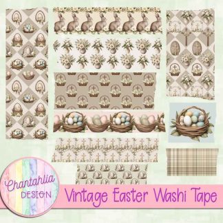 Free washi tape in a Vintage Easter theme