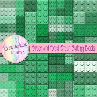 Free green and forest green building blocks digital papers