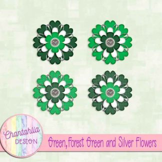 Free green forest green and silver flowers