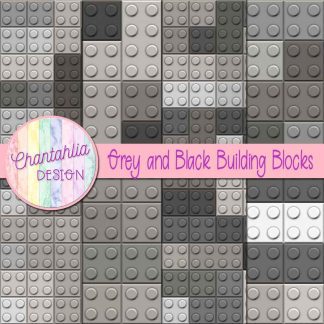 Free grey and black building blocks digital papers