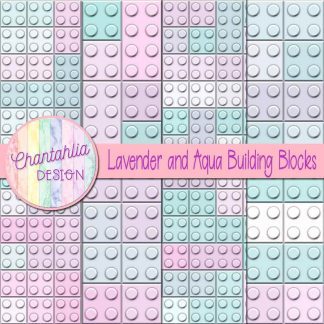 Free lavender and aqua building blocks digital papers