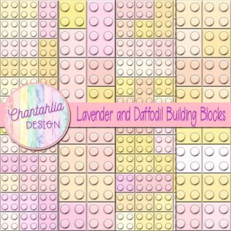 Free lavender and daffodil building blocks digital papers