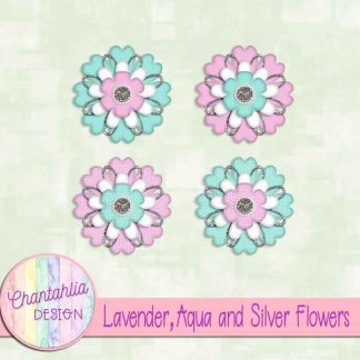 Free lavender aqua and silver flowers