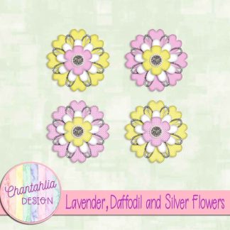 Free lavender daffodil and silver flowers