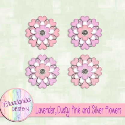 Free lavender dusty pink and silver flowers